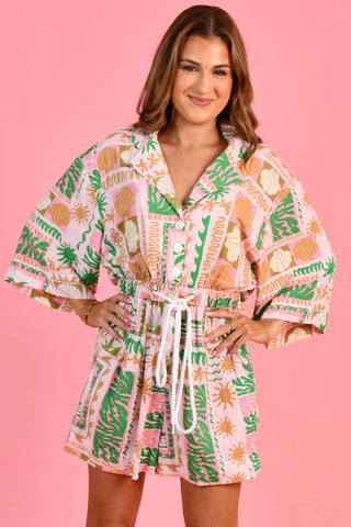 Go Girl Goldy Playsuit Palm Springs Pink VGLJ344