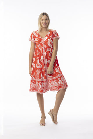 Orientique Comodoro Red Layered Dress 10066