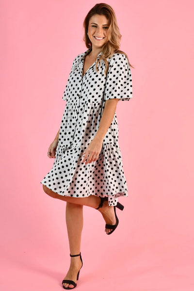 Go Girl Victoria Dress Polka Dot Black VGLD170