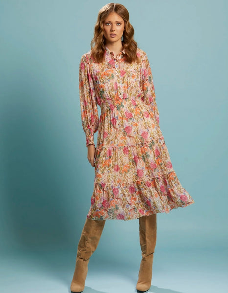 FATE & BECKER Another Love MIDI Shirt Dress-Vintage Floral