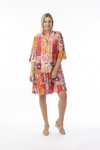 Orientique Araya Layered Print Dress 81330