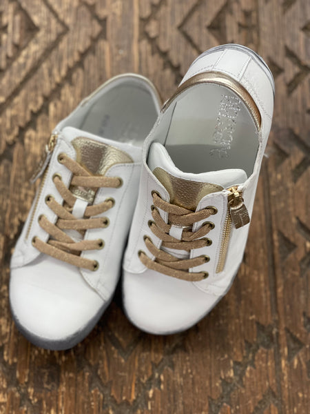 Rilassare Tess White/Gold Sneaker