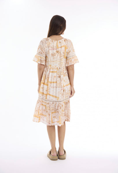 Escape Sahara Frill Hem Dress 91346