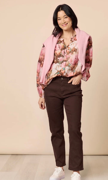 Gordon Smith Dakota Print Top Blush 49018