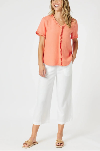 Gordon Smith Lino Wide Leg White Pant 47775