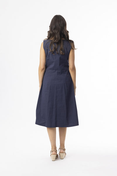 Orientique Bangalene Sleeveless Navy Dress 51911