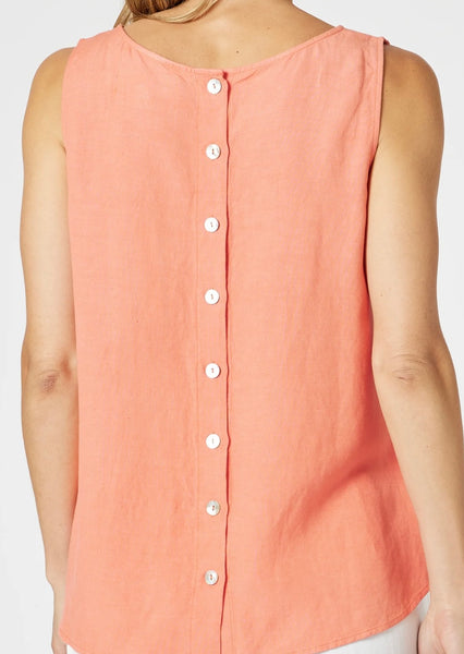 Gordon Smith Lino Button Back Cami Papaya 48122
