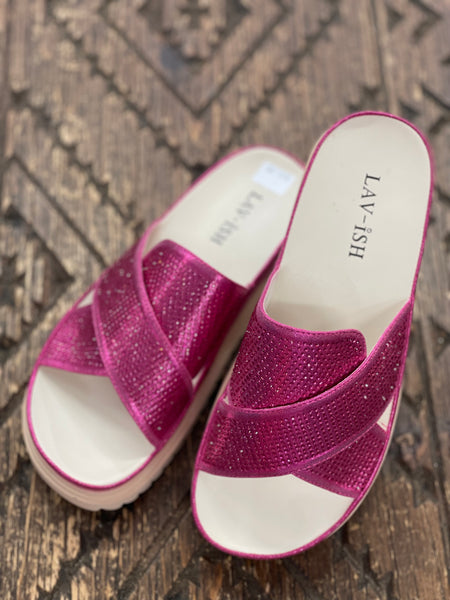 Lavish Fuchsia Cross Sandal