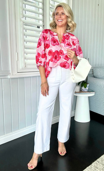 Threadz Pink Poppies Top 48375