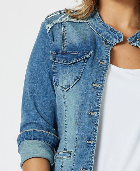 Threadz Military Denim Jacket 38706