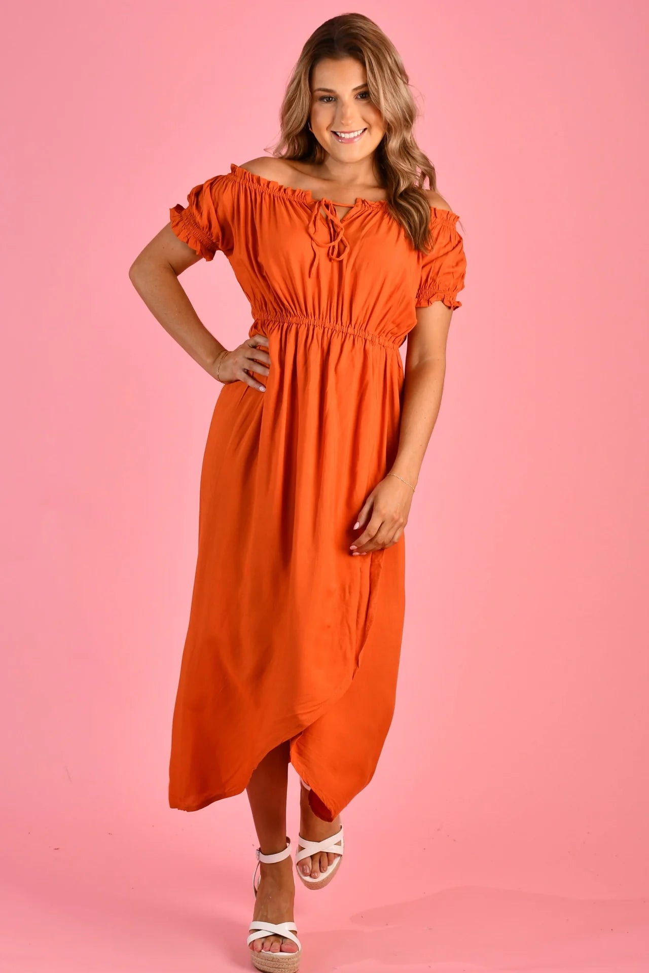 Go Girl Etty Bay Dress Burnt Orange VGLD224