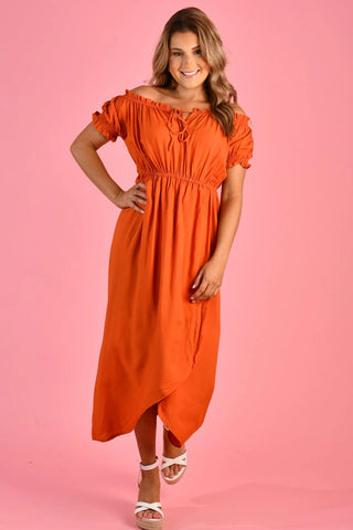 Go Girl Etty Bay Dress Burnt Orange VGLD224