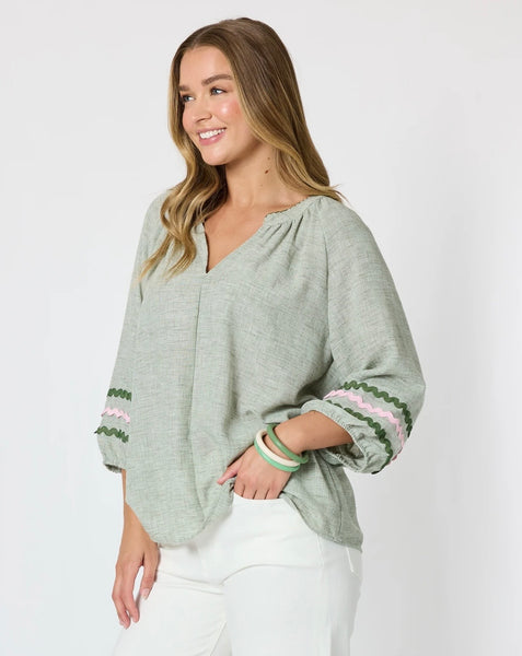 Threadz Canopy Ric Rac Olive Top 50110