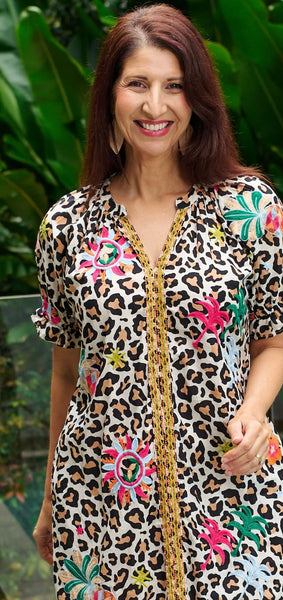 Alexander Santorini Leo Print Dress