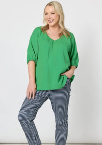 Gordon Smith Lino V Neck Top Elm 48258