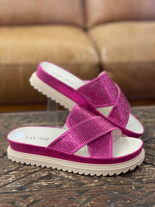 Lavish Fuchsia Cross Sandal