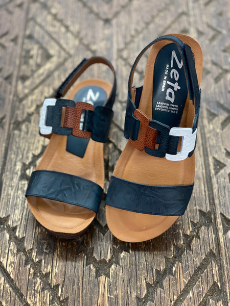 Zeta Onus Marino/Blanco/Cuero Sandal