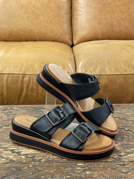 Hush Puppies Magna Black Slide Wedge