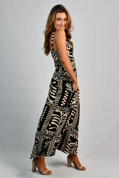 Go Girl Emily Maxi Dress Tribal Artisan Black VGLD313