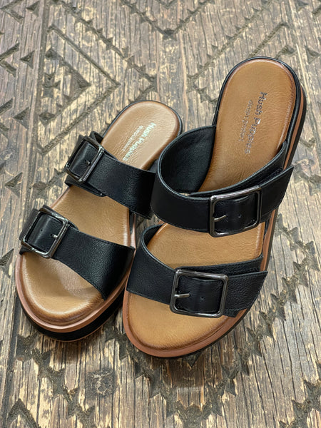 Hush Puppies Magna Black Slide Wedge