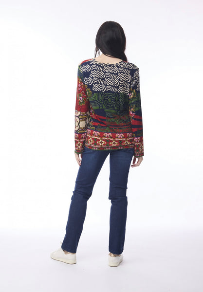 Orientique Zapotec Patch Top 32481
