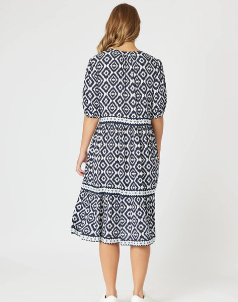 Threadz Diamonds are Forever Dress Navy/White 48392