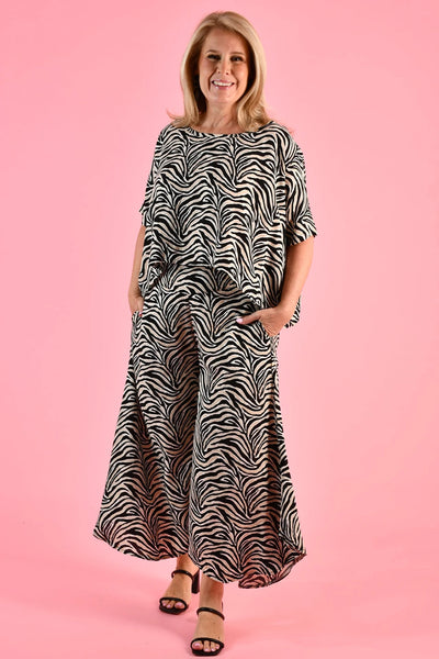 Bodacious Sydney Wide Leg Plant Midnight Safari VBLP106