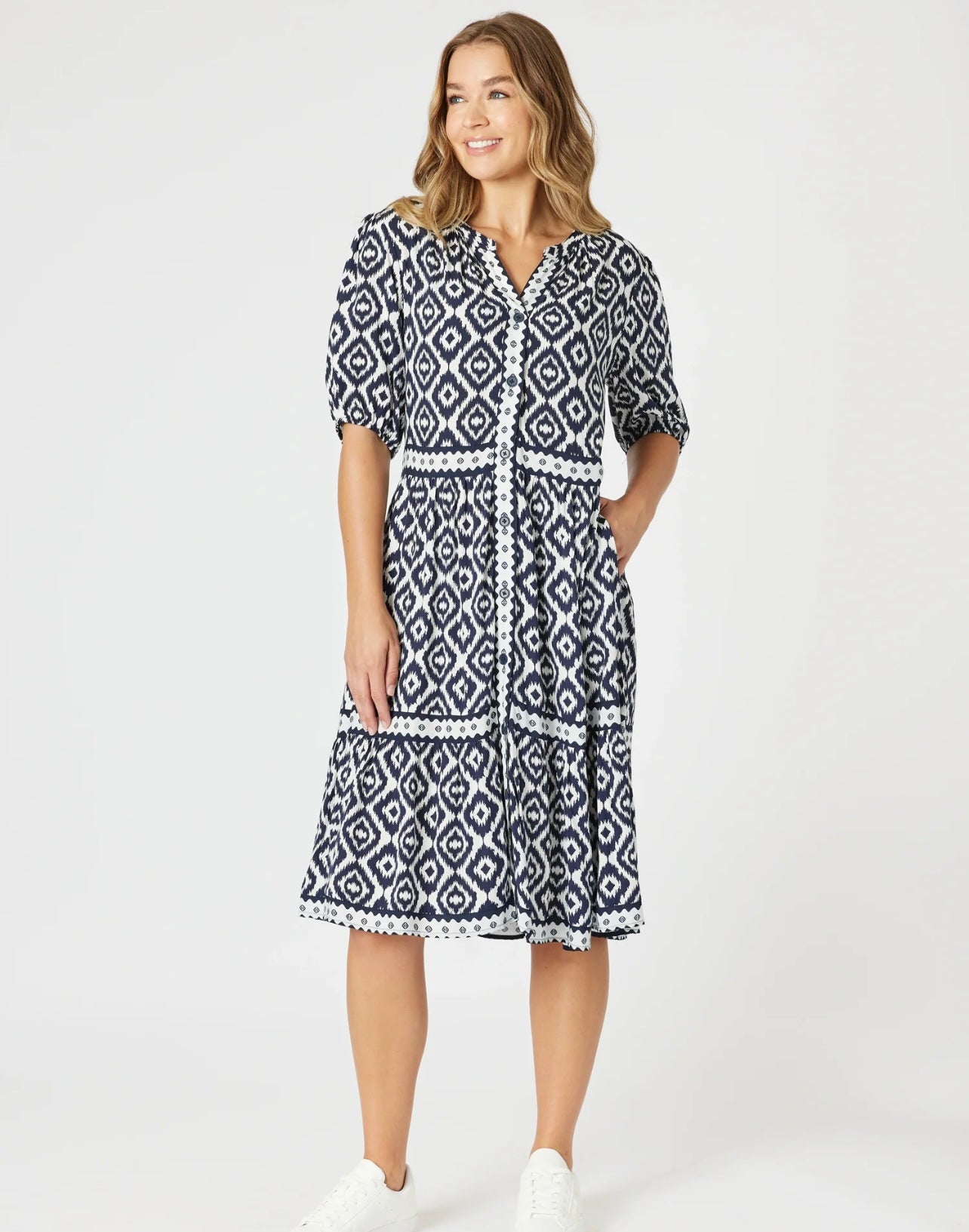 Threadz Diamonds are Forever Dress Navy/White 48392