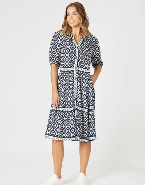 Threadz Diamonds are Forever Dress Navy/White 48392