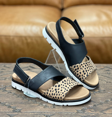 Bay Lane Playa Black/Cheetah Sandal