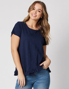 Threadz Navy Frill Top 39038