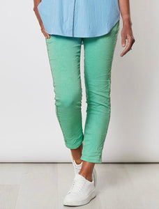 Threadz Green Trim Detail Crushed Jean