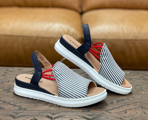 Cassini Mirky Navy Stripe Wedge