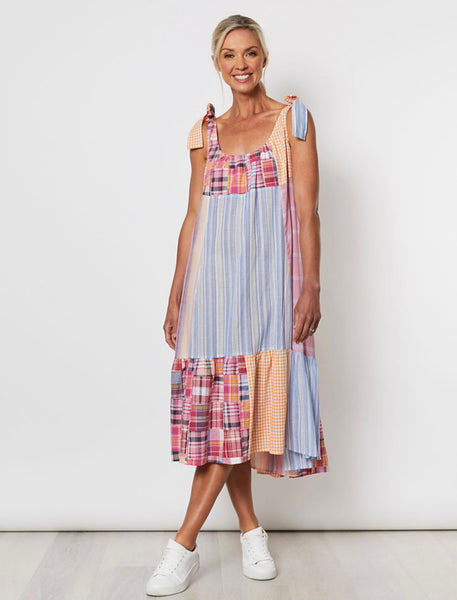 Threadz Multi Stripe/Check Sun Dress 41613